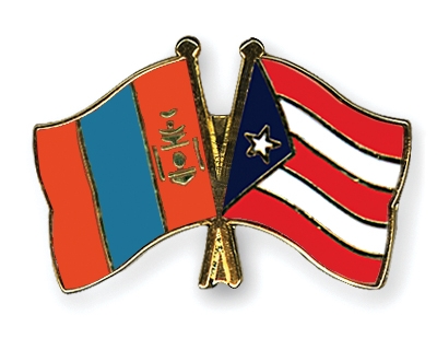 Fahnen Pins Mongolei Puerto-Rico