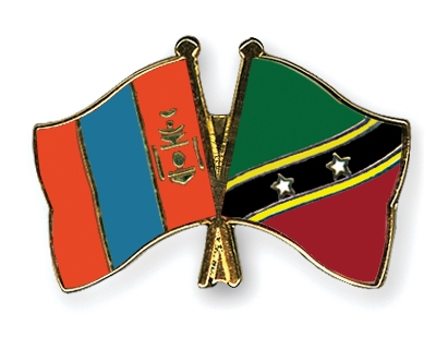 Fahnen Pins Mongolei St-Kitts-und-Nevis