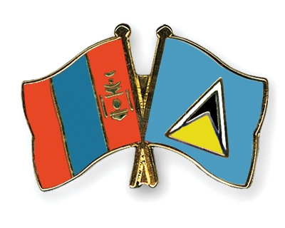 Fahnen Pins Mongolei St-Lucia