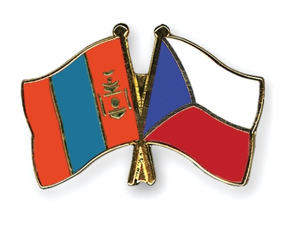 Fahnen Pins Mongolei Tschechische-Republik