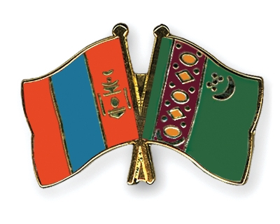 Fahnen Pins Mongolei Turkmenistan