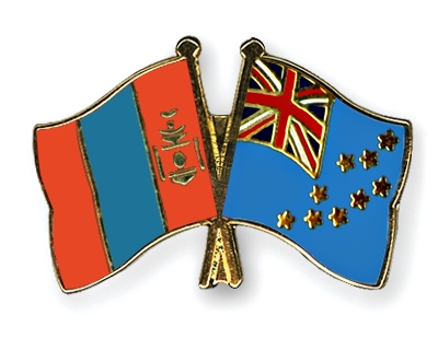 Fahnen Pins Mongolei Tuvalu