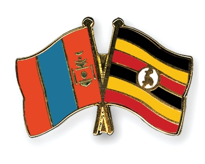 Fahnen Pins Mongolei Uganda