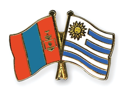 Fahnen Pins Mongolei Uruguay
