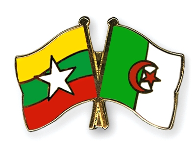 Fahnen Pins Myanmar Algerien