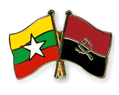 Fahnen Pins Myanmar Angola