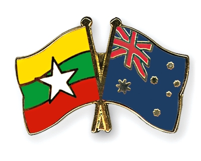 Fahnen Pins Myanmar Australien