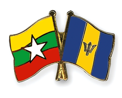 Fahnen Pins Myanmar Barbados