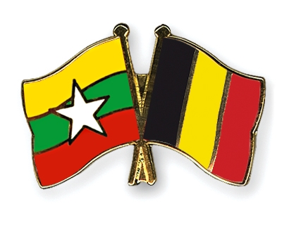 Fahnen Pins Myanmar Belgien