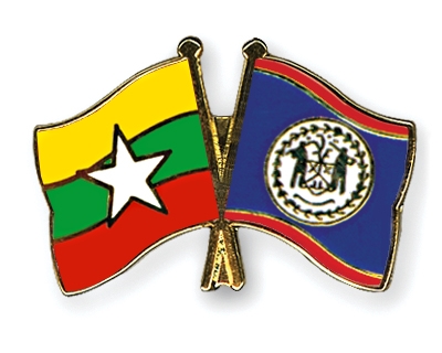Fahnen Pins Myanmar Belize