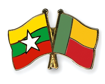 Fahnen Pins Myanmar Benin
