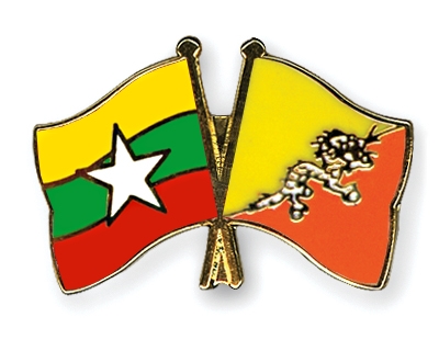 Fahnen Pins Myanmar Bhutan