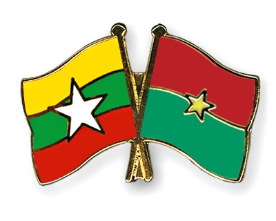 Fahnen Pins Myanmar Burkina-Faso