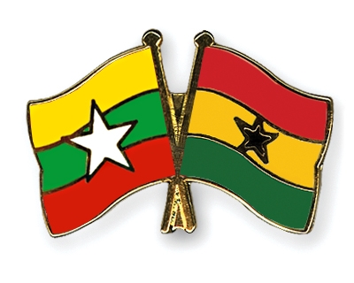 Fahnen Pins Myanmar Ghana
