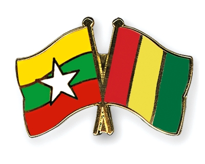 Fahnen Pins Myanmar Guinea