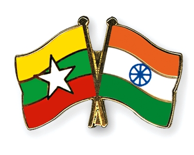 Fahnen Pins Myanmar Indien