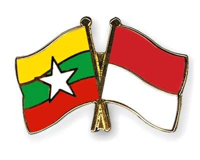Fahnen Pins Myanmar Indonesien