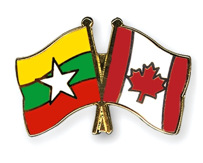 Fahnen Pins Myanmar Kanada