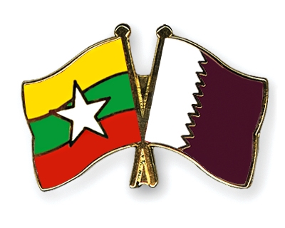 Fahnen Pins Myanmar Katar