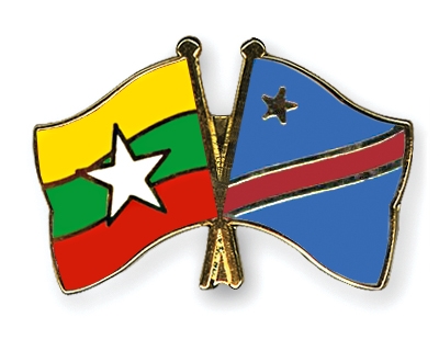 Fahnen Pins Myanmar Kongo-Demokratische-Republik
