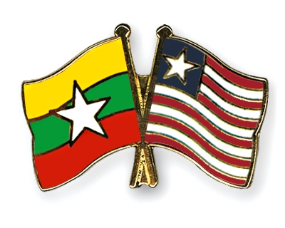 Fahnen Pins Myanmar Liberia