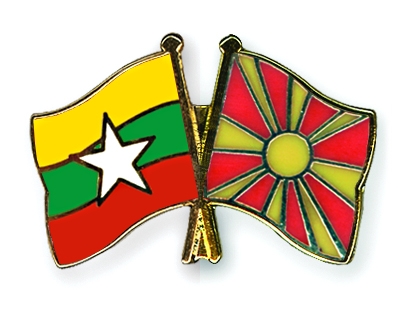 Fahnen Pins Myanmar Mazedonien
