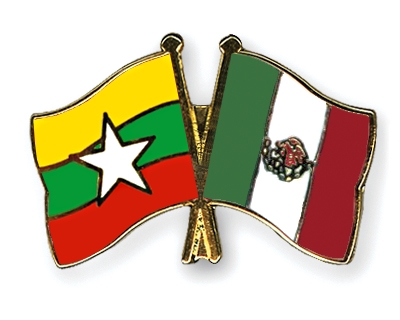 Fahnen Pins Myanmar Mexiko