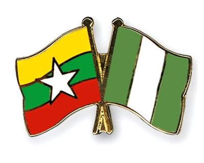 Fahnen Pins Myanmar Nigeria