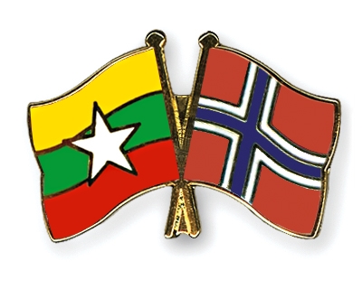 Fahnen Pins Myanmar Norwegen