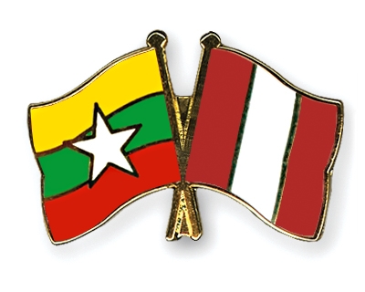 Fahnen Pins Myanmar Peru