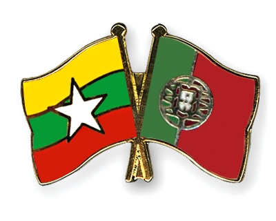 Fahnen Pins Myanmar Portugal