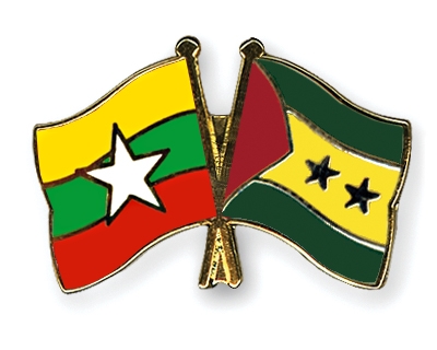 Fahnen Pins Myanmar Sao-Tome-und-Principe