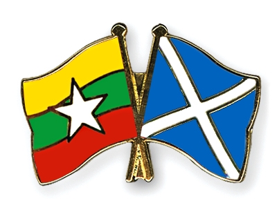 Fahnen Pins Myanmar Schottland