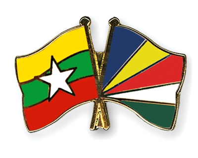 Fahnen Pins Myanmar Seychellen