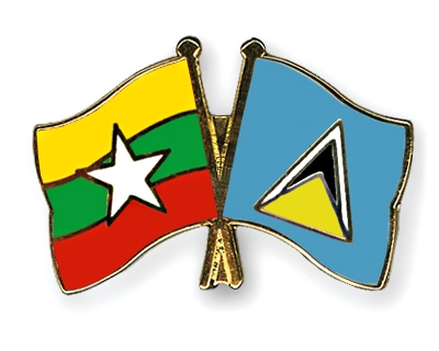 Fahnen Pins Myanmar St-Lucia