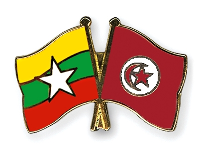 Fahnen Pins Myanmar Tunesien