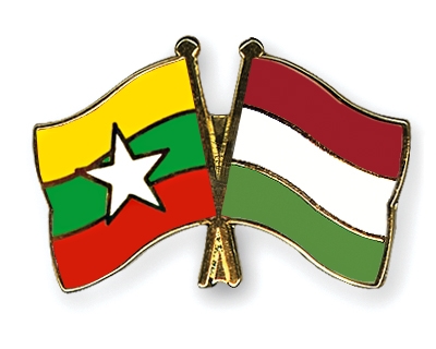 Fahnen Pins Myanmar Ungarn