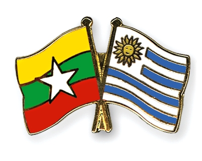 Fahnen Pins Myanmar Uruguay