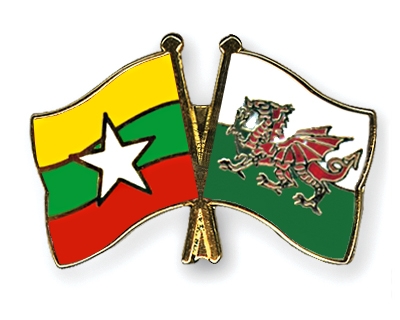 Fahnen Pins Myanmar Wales