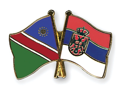 Fahnen Pins Namibia Serbien
