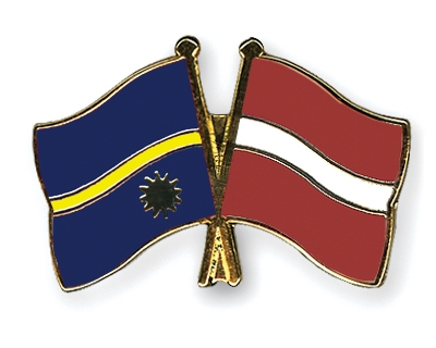 Fahnen Pins Nauru Lettland