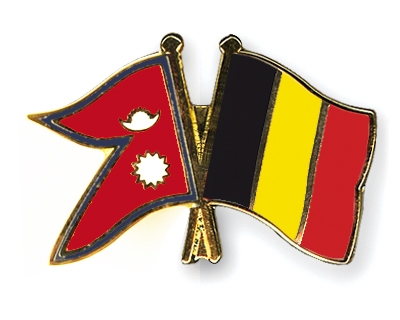 Fahnen Pins Nepal Belgien