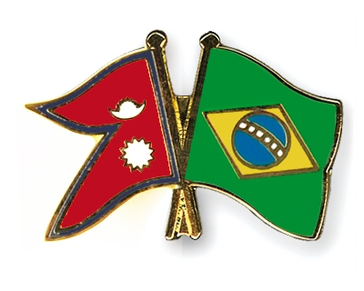 Fahnen Pins Nepal Brasilien