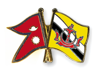 Fahnen Pins Nepal Brunei-Darussalam