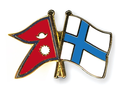 Fahnen Pins Nepal Finnland