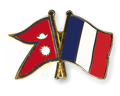 Fahnen Pins Nepal Frankreich
