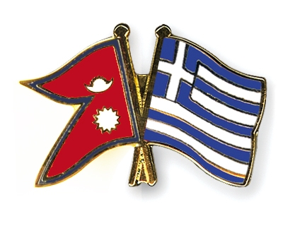 Fahnen Pins Nepal Griechenland