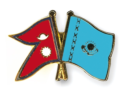 Fahnen Pins Nepal Kasachstan