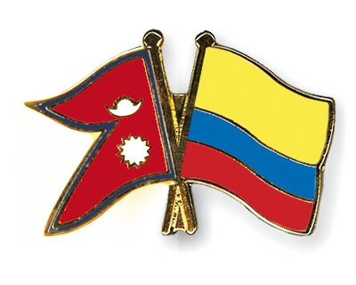 Fahnen Pins Nepal Kolumbien