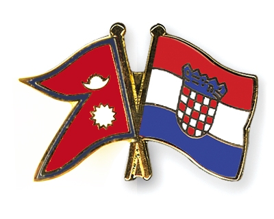 Fahnen Pins Nepal Kroatien